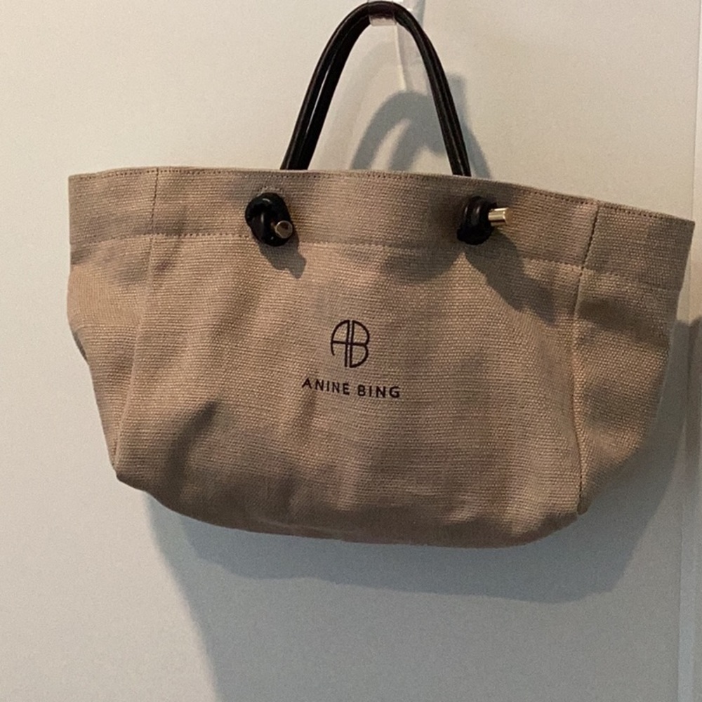Anne Bing Beige Linen Bag